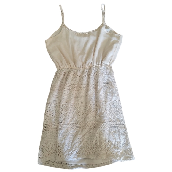 Maurices cream boho lace spaghetti strap mini dress womens large - Picture 10 of 10